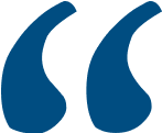 “ Blue quotation marks on black background.